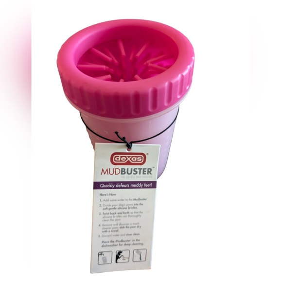 NWT Dexas Mudbuster Dog Paw Washer - Medium Pink - Picture 2 of 5